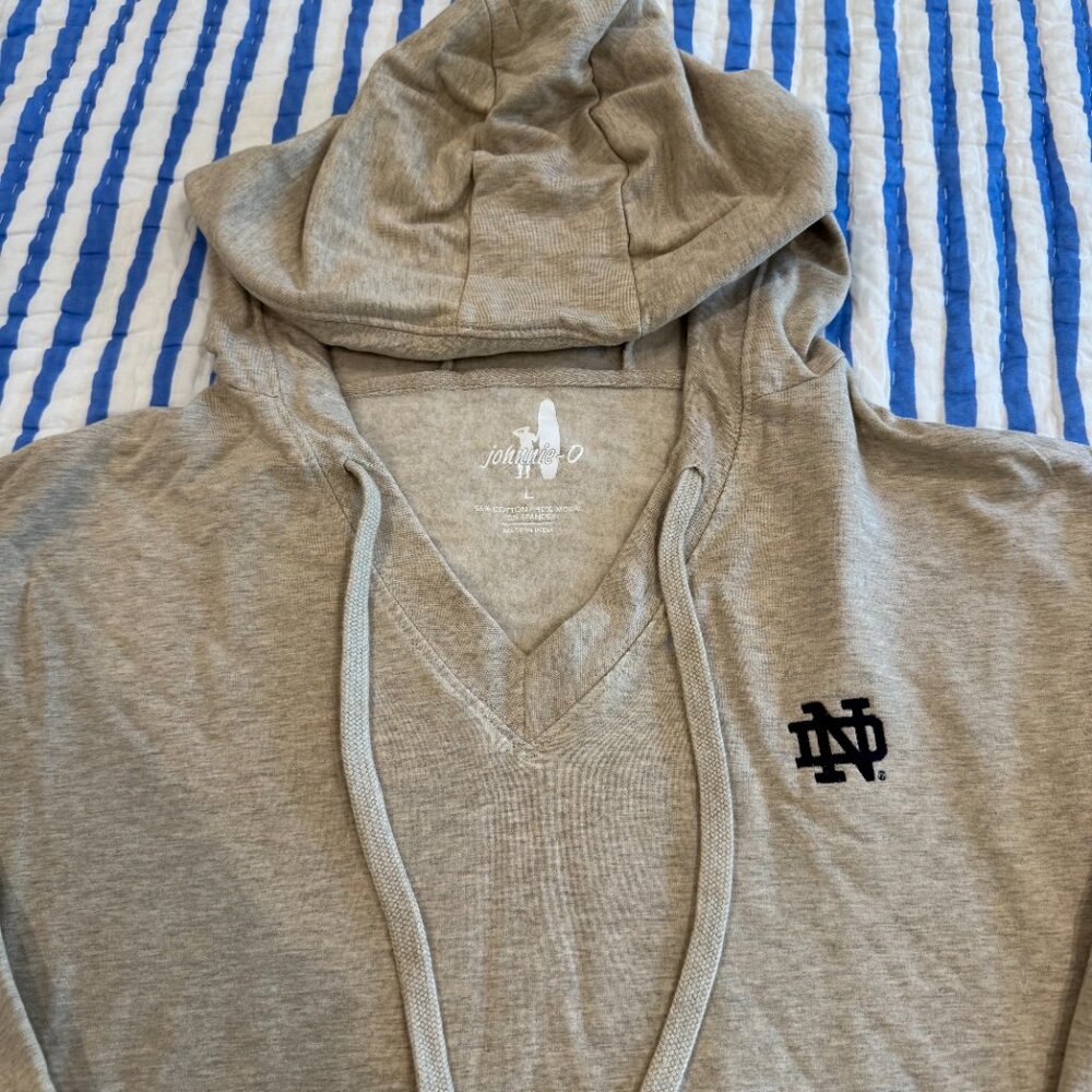 Notre Dame Johnnie-O Women's Hooded Sweatshirt | Large, New